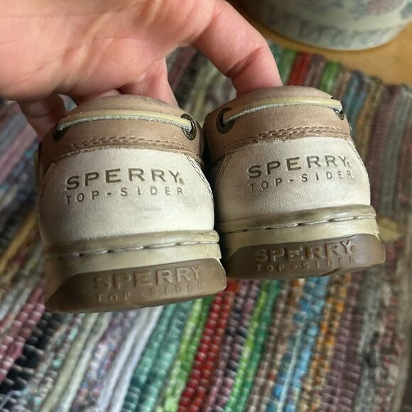 Sperry Women’s Top Sider Beige Leather Boat Shoes 8M - Picture 8 of 16